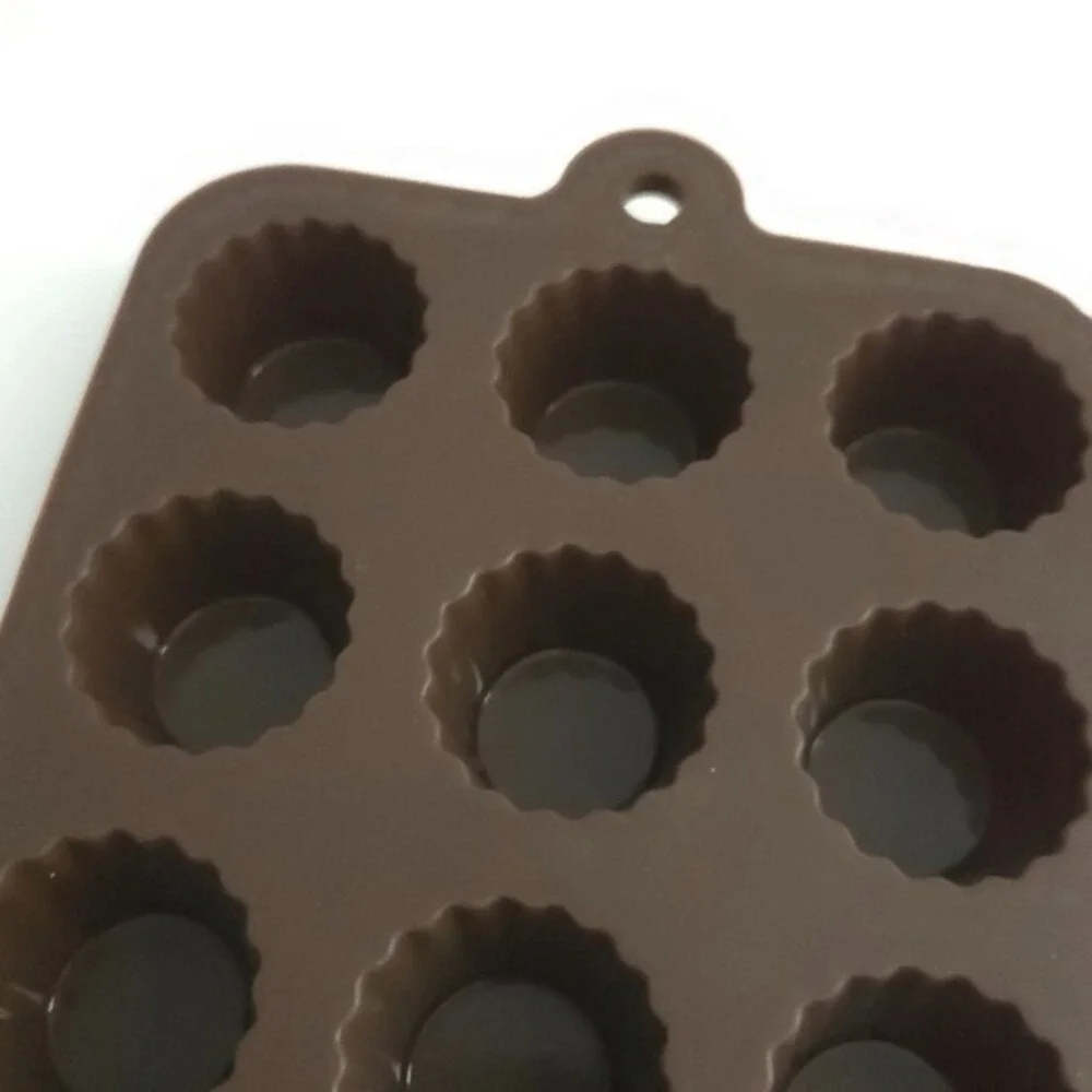 Heart & Fluted Circle Valentine Flexible Silicone Chocolate Candy Mold- Set of 2